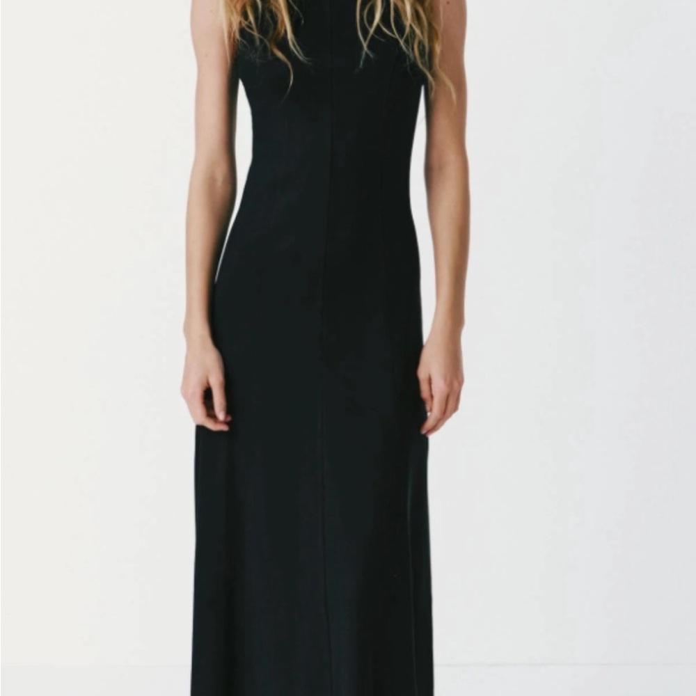 NWT Zara Elegant Black Sleeveless Swing Dress